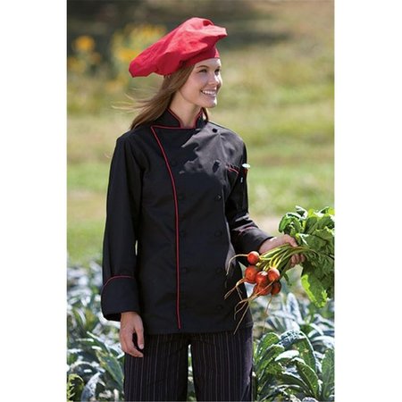 NATHAN CALEB Murano Chef Coat in Black with Red Piping - 5XLarge NA2504213